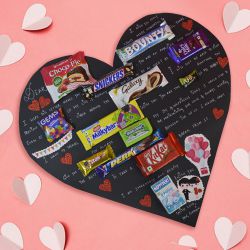 Splendid Heart Shaped Chocolate Message Card to Dadra and Nagar Haveli