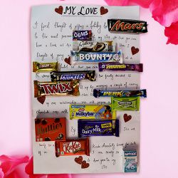 Outstanding My Love Chocolate Message Card to Hariyana