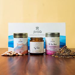 Aromatic Candle with Nuts N Tea Trio to Hariyana