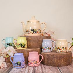 Ceramic Kettle and Cup Delight