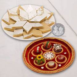 Puja Thali N Haldirams Kaju Katli to World-wide-diwali-thali.asp