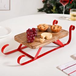 Chic Holiday Tabletop Sleigh Display