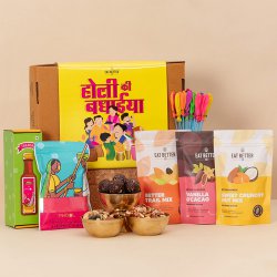 Delectable Sweets with Thandai N Organic Gulal Gift Hamper