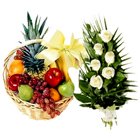 Bright Premier Selection Fruits Basket N Roses Bundle