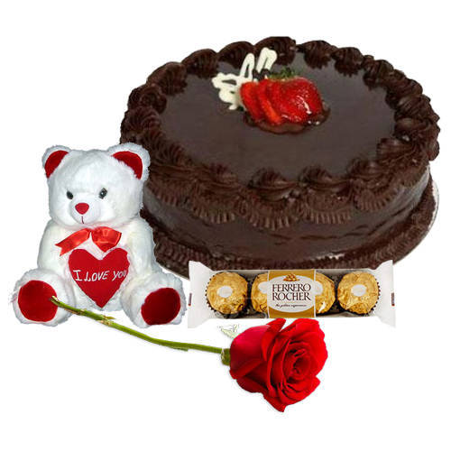 Tasty Chocolate Cake with Teddy, Ferrero Rocher N ... to Sivaganga