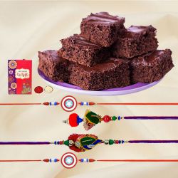 Brownies with Family Set Rakhi