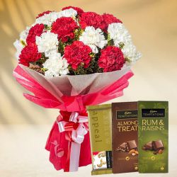 Valentine Choco Temptation with Mixed Carnations Combo