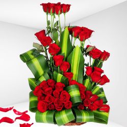 Superb Red Roses Arrangement for Rose Day
