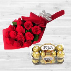 Magnificent Romance with Red Roses n Ferrero Rocher