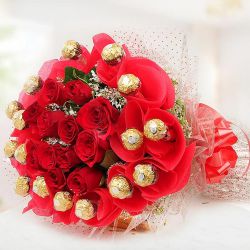 Impressive Love Red Roses N Ferrero Rocher Bouquet