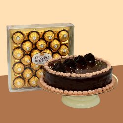 Enchanting Combo of Ferrero Rocher N Chocolate Cake to Perintalmanna
