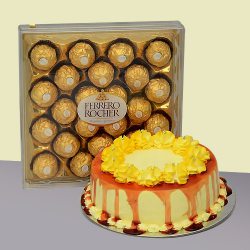 Blissful Treat of Ferrero Rocher Chocolates with Butter Scotch Cake to Kanyakumari