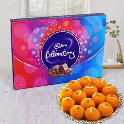 Combo of Cadbury Celebrations with Laddoo from Haldiram / Reputed Shop to Palani