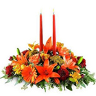 Gorgeous Flowers arrangement and 2  Candles  to India