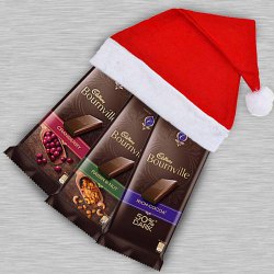 Delectable Cadbury Bournville Chocolate in Santa Clause Cap