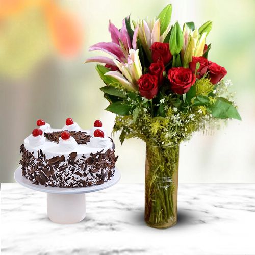 Elegant Flowers N Black Forest Combo to Cooch Behar