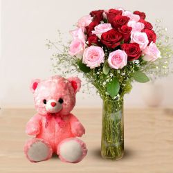 Stunning Roses Glass Vase Arrangement