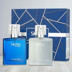 Amazing Titan Skinn Verge and Raw Fragrances Set for Men to Lakshadweep