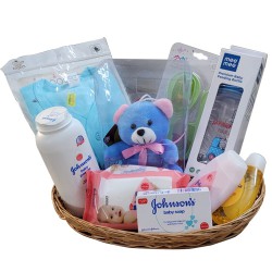 Exclusive Baby Care Gifts Basket Arrangement