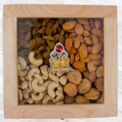 Marvelous Wooden Box of Assorted Dry Fruits n Ganesh Laxmi Mandap to Kollam