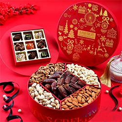Delectable Dried Fruits with Assorted Chocolates Gift Box