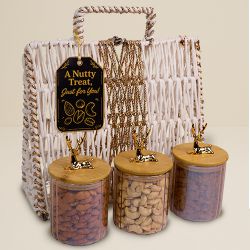 Premium Nuts with Chic Vanity Bag Basket