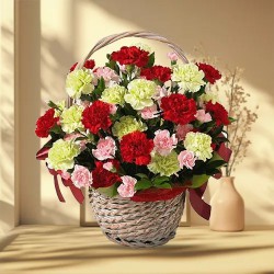 Gift a Basket of bright mixed Carnations to Sivaganga