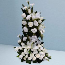 Divine Long Stem Arrangement of White Flowers