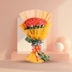 Ravishing Orange Roses Farewell Bouquet