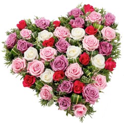 Multi Coloured Heart Shaped Arrangements  to India