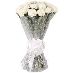 Graceful Heartfelt Condolence White Carnations Selection