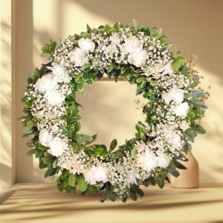 Seasonal Say Something Carnations Wreath