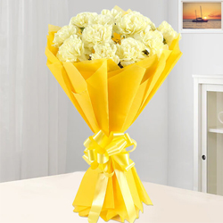 Elegant Yellow Coloured Carnation Arrangement