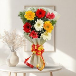 Radiant Selection of 15 Colorful Gerberas Bouquet to Marmagao