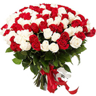 Classic Red N White Roses Bouquet