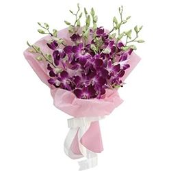 Shimmering Beauty of Purple Orchids Bunch to Alwaye