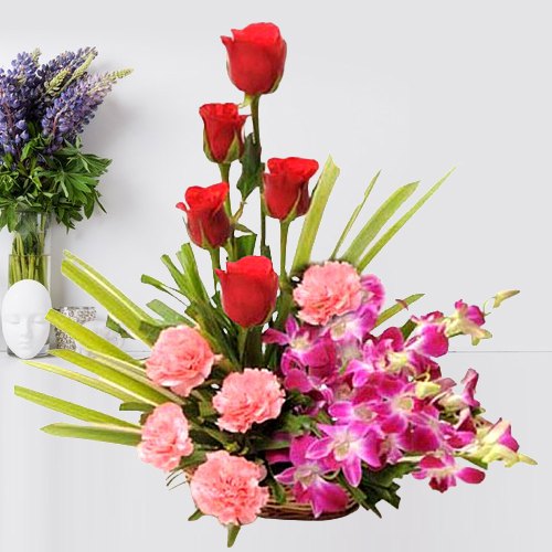 Joyful Moments with Mixed Flowers Premium Arrangem... to Nipani