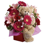 Marvelous Mixed Flowers Arrangement N Teddy