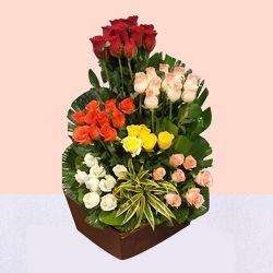 Remarkable Gift of Mixed Roses Arrangement