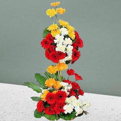 Delightful Long Arrangement of Assorted Gerberas 
