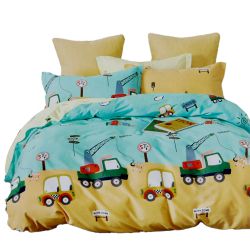 Impressive Car Print King Size Bed Sheet with Pillow Cover to Alwaye