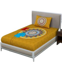 Exclusive Jaipuri Print Single Bed Sheet N Pillow Cover Set