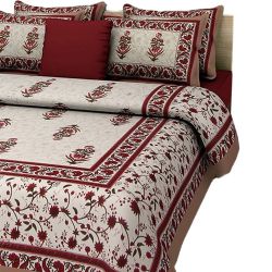 Wonderful Combo of Jaipuri Print Double Bed Sheet N Pillow Cover