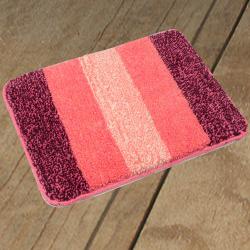 Outstanding Striped Pink Bath Mat