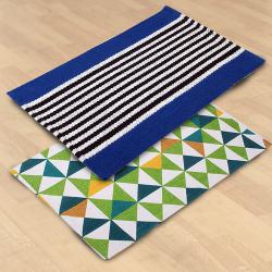 Trendy Set of 2 Modern Cotton Printed Rug