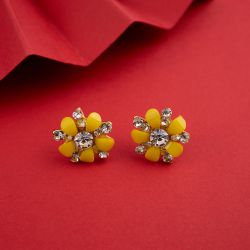 Elegant Flower Design Stone Earrings