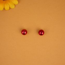 Dazzling Ruby Pearl Hoops