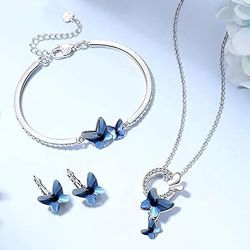 Mesmerizing Blue Crystal Butterfly Jewellery Set