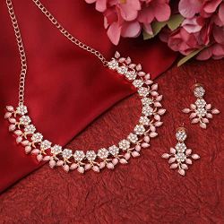 Magnificent Gold Plated Crystal Jewellery Set to India