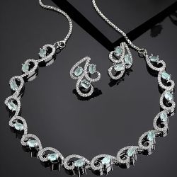 Elegant Celestial CZ  N  AD Jewellery Set